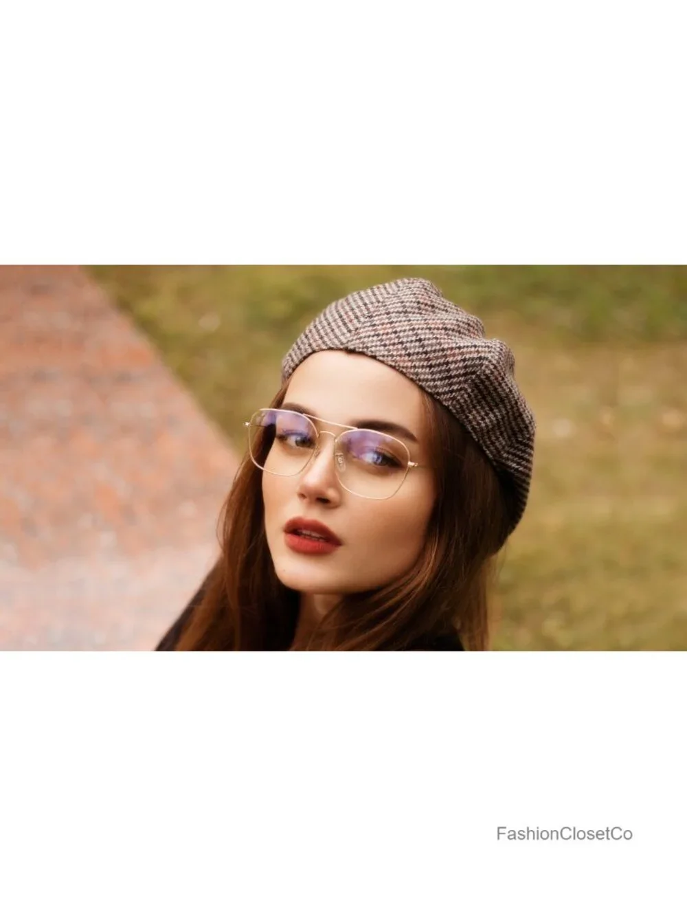 Retro Metal Aviator Blue Light Glasses, Square Frame, Spring Hinge, Anti Glare